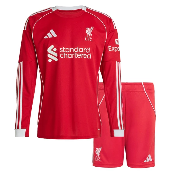 Completo calcio Liverpool Bambino Primo 2025-26 Maniche Lunghe Completo calcio Liverpool Bambino Primo 2025-26 Maniche Lunghe