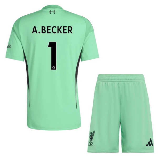 Completo calcio Portiere Liverpool A. Becker 1 Bambino 2025-26 Verde Completo calcio Portiere Liverpool A. Becker 1 Bambino 2025-26 Verde