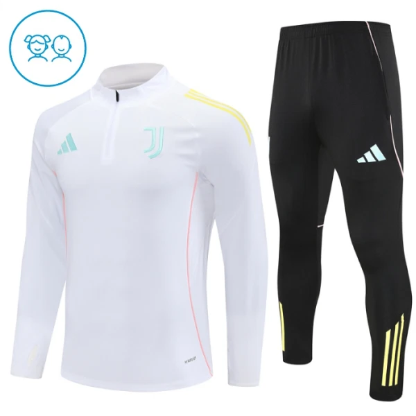 Juventus Felpe da Allenamento Bambino 1/4-Zip 2025-26 Bianca