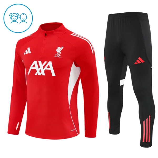 Liverpool Felpe da Allenamento Bambino 1/4-Zip 2025-26 Rossa Liverpool Felpe da Allenamento Bambino 1/4-Zip 2025-26 Rossa
