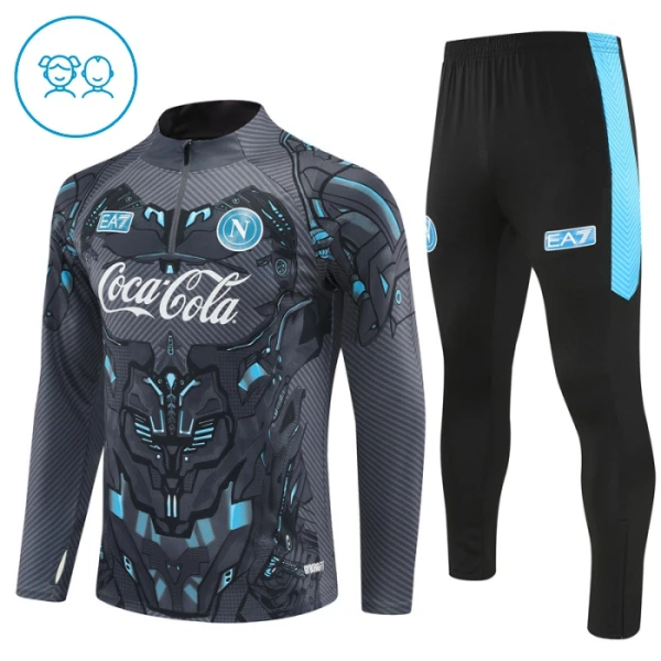 Napoli Felpe da Allenamento Bambino 1/4-Zip 2025-26 Nera