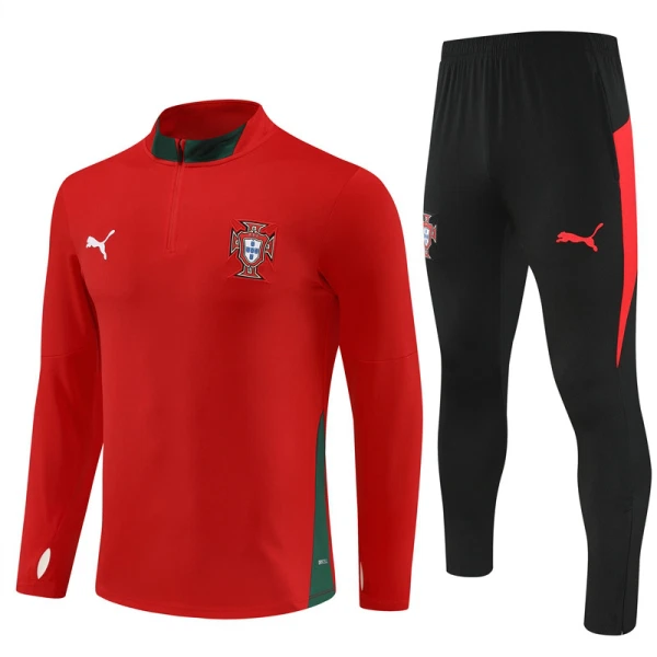 Portogallo Felpe da Allenamento Uomo 1/4-Zip 2025-26 Rossa Portogallo Felpe da Allenamento Uomo 1/4-Zip 2025-26 Rossa