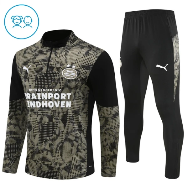 PSV Eindhoven Felpe da Allenamento Bambino 1/4-Zip 2025-26 Nera