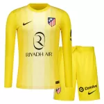 Completo calcio Portiere Atlético Madrid Bambino 2025-26 Gialla Maniche Lunghe