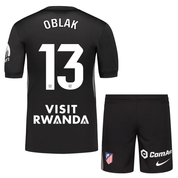Completo calcio Portiere Atlético Madrid Oblak 13 Bambino 2025-26 Nera
