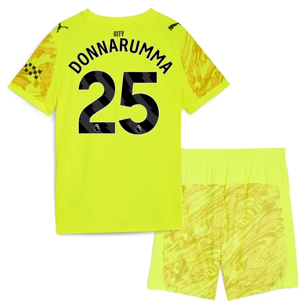 Completo calcio Portiere Manchester City Gianluigi Donnarumma 25 Bambino 2025-26 Gialla