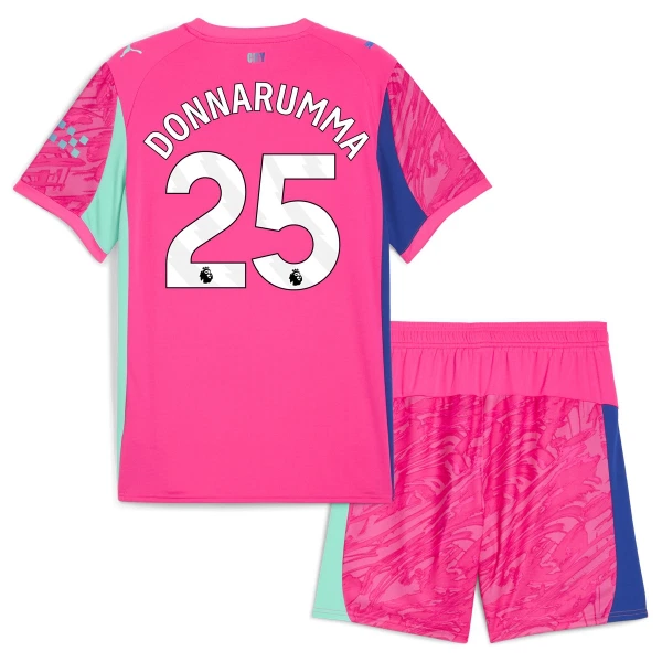 Completo calcio Portiere Manchester City Gianluigi Donnarumma 25 Bambino 2025-26 Rosa
