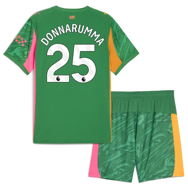 Completo calcio Portiere Manchester City Gianluigi Donnarumma 25 Bambino 2025-26 Verde