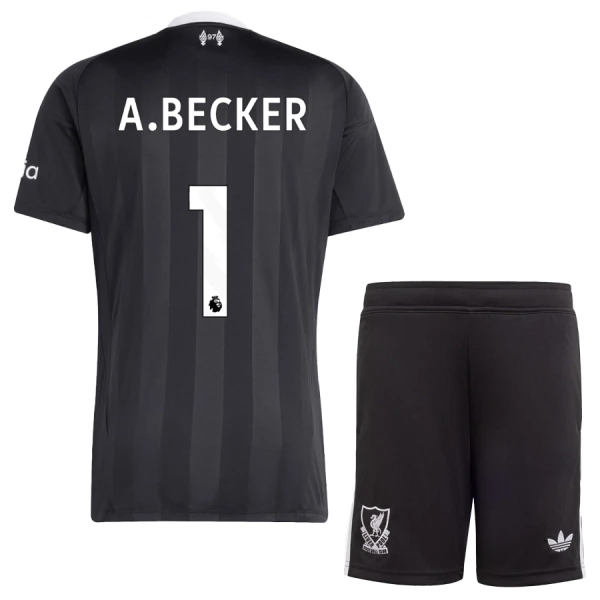 Completo calcio Portiere Liverpool A. Becker 1 Bambino 2025-26 Nera Completo calcio Portiere Liverpool A. Becker 1 Bambino 2025-26 Nera