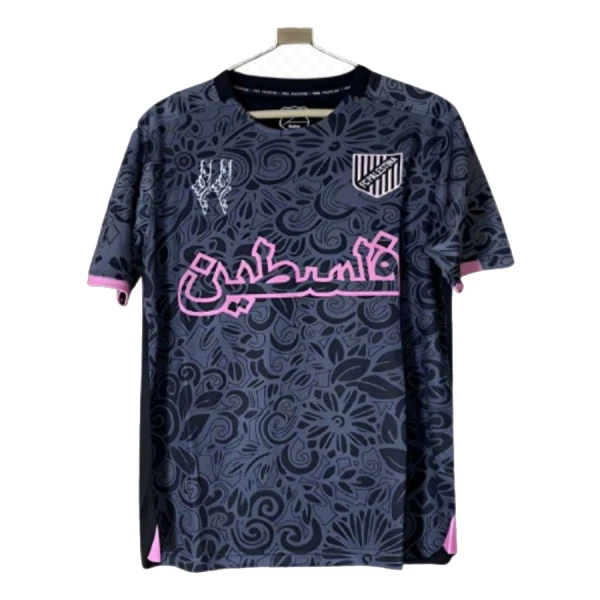 Maglia FC Palestina X Farrah Azam Uomo 2025-26 Nera Maglia FC Palestina X Farrah Azam Uomo 2025-26 Nera