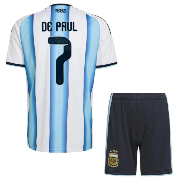 Completo calcio Argentina De Paul 7 Bambino Primo Mondiali 2026