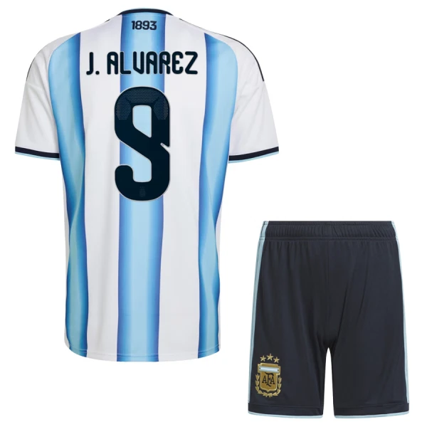 Completo calcio Argentina J. Alvarez 9 Bambino Primo Mondiali 2026 Completo calcio Argentina J. Alvarez 9 Bambino Primo Mondiali 2026