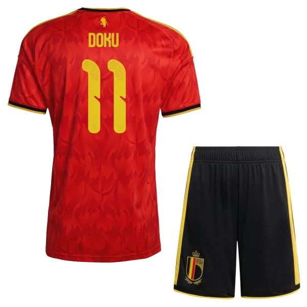 Completo calcio Belgio Doku 11 Bambino Primo Mondiali 2026 Completo calcio Belgio Doku 11 Bambino Primo Mondiali 2026