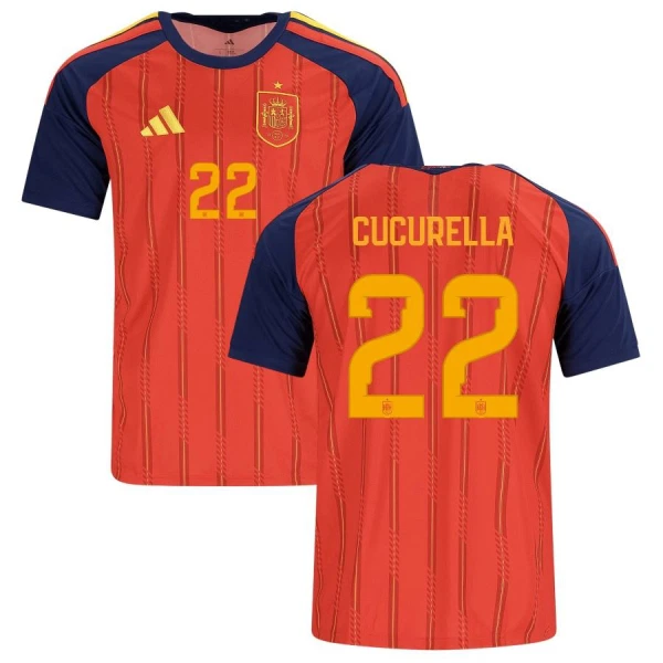 Maglia Spagna Cucurella 22 Uomo Primo Mondiali 2026 Maglia Spagna Cucurella 22 Uomo Primo Mondiali 2026