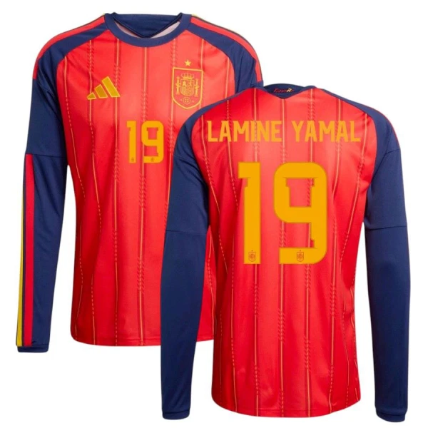 Maglia Spagna Lamine Yamal 19 Uomo Primo Mondiali 2026 Maniche Lunghe Maglia Spagna Lamine Yamal 19 Uomo Primo Mondiali 2026 Maniche Lunghe
