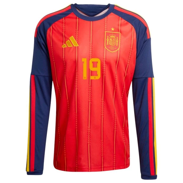 Maglia Spagna Lamine Yamal 19 Uomo Primo Mondiali 2026 Maniche Lunghe