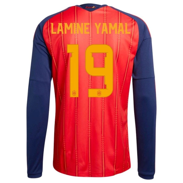 Maglia Spagna Lamine Yamal 19 Uomo Primo Mondiali 2026 Maniche Lunghe