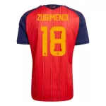 Maglia Spagna ZUBIMENDI 18 Uomo Primo Mondiali 2026