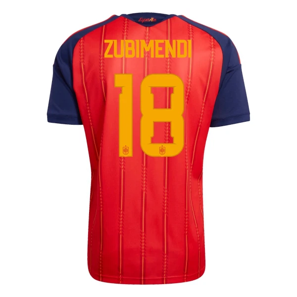 Maglia Spagna ZUBIMENDI 18 Uomo Primo Mondiali 2026 Maglia Spagna ZUBIMENDI 18 Uomo Primo Mondiali 2026
