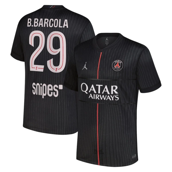 Maglia Paris Saint-Germain B. Barcola 29 Uomo 4th Jordan 2025-26 Maglia Paris Saint-Germain B. Barcola 29 Uomo 4th Jordan 2025-26