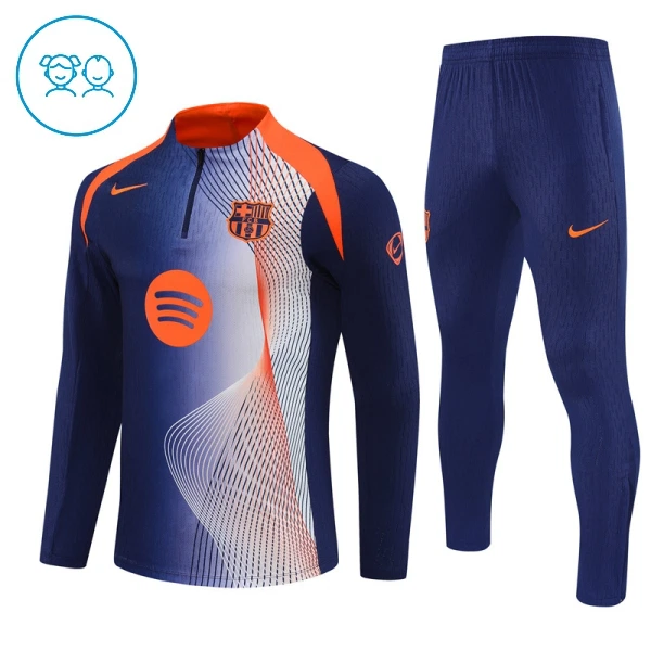 Barcellona Felpe da Allenamento Bambino 1/4-Zip 2025-26 Blu