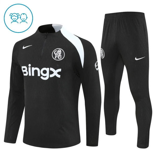 Chelsea Felpe da Allenamento Bambino 1/4-Zip 2025-26 Nera