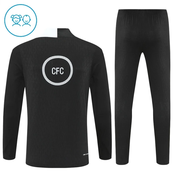 Chelsea Felpe da Allenamento Bambino 1/4-Zip 2025-26 Nera