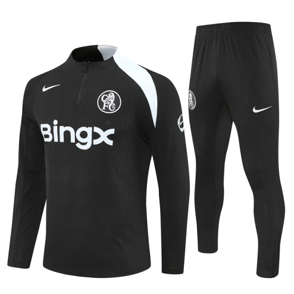 Chelsea Felpe da Allenamento Uomo 1/4-Zip 2025-26 Nera Chelsea Felpe da Allenamento Uomo 1/4-Zip 2025-26 Nera