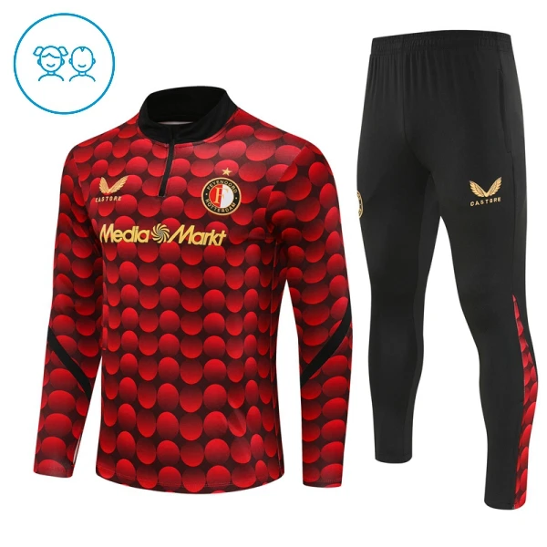 Feyenoord Rotterdam Felpe da Allenamento Bambino 1/4-Zip 2025-26 Rossa Feyenoord Rotterdam Felpe da Allenamento Bambino 1/4-Zip 2025-26 Rossa