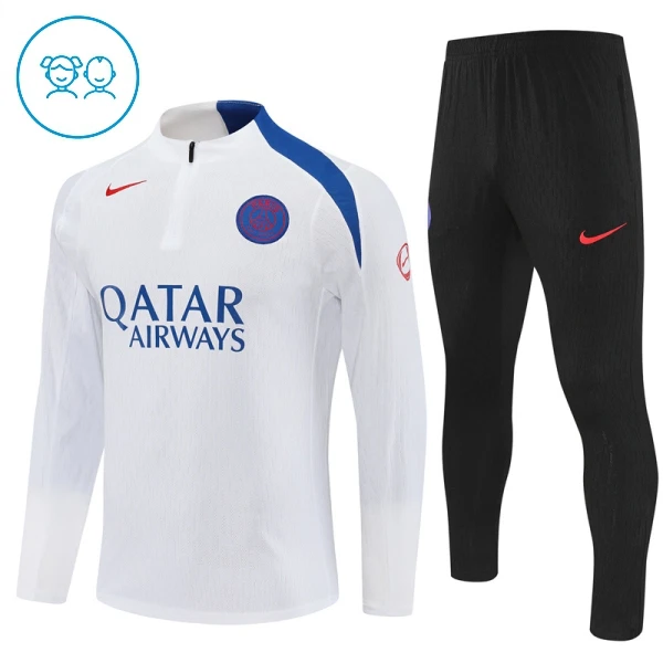 Paris Saint-Germain Felpe da Allenamento Bambino 1/4-Zip 2025-26 Bianca
