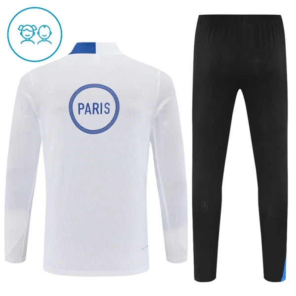 Paris Saint-Germain Felpe da Allenamento Bambino 1/4-Zip 2025-26 Bianca