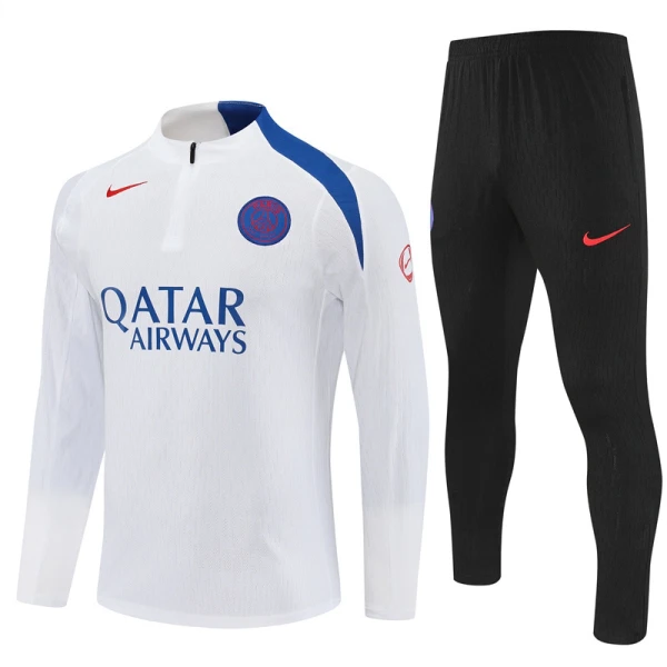 Paris Saint-Germain Felpe da Allenamento Uomo 1/4-Zip 2025-26 Bianca Paris Saint-Germain Felpe da Allenamento Uomo 1/4-Zip 2025-26 Bianca
