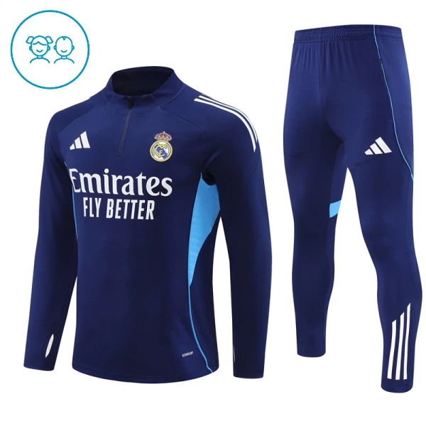 Real Madrid Felpe da Allenamento Bambino 1/4-Zip 2025-26 Navy