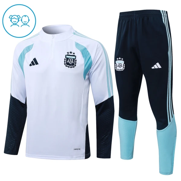 Argentina Felpe da Allenamento Bambino 1/4-Zip 2026-27 Bianca