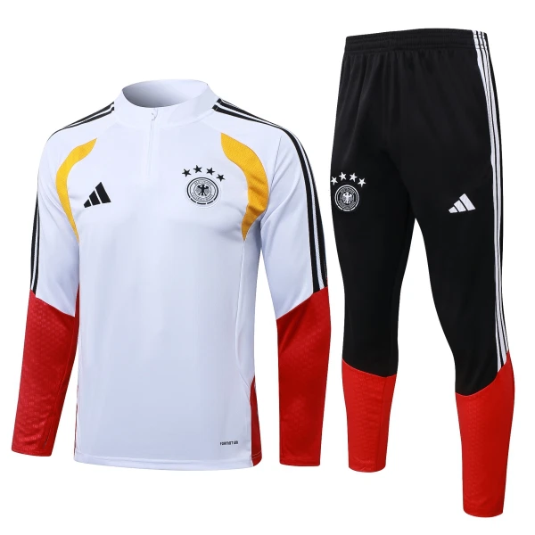 Germania Felpe da Allenamento Uomo 1/4-Zip 2026-27 Bianca Germania Felpe da Allenamento Uomo 1/4-Zip 2026-27 Bianca