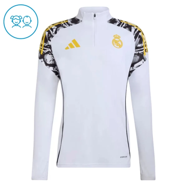Real Madrid Felpe da Allenamento Bambino 1/4-Zip 2026-27 Bianca