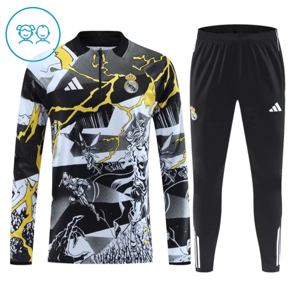 Real Madrid Marvel Felpe da Allenamento Bambino 1/4-Zip 2026-27 Nera Real Madrid Marvel Felpe da Allenamento Bambino 1/4-Zip 2026-27 Nera