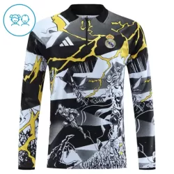 Real Madrid Marvel Felpe da Allenamento Bambino 1/4-Zip 2026-27 Nera