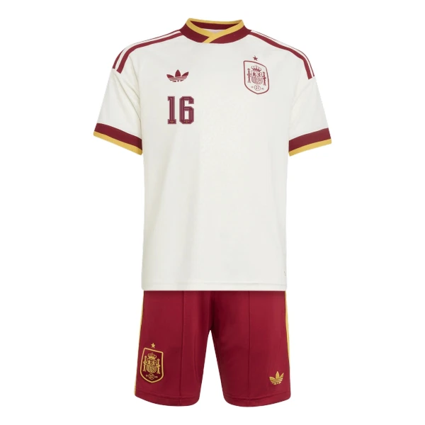 Completo calcio Spagna Rodrigo 16 Bambino Secondo Mondiali 2026