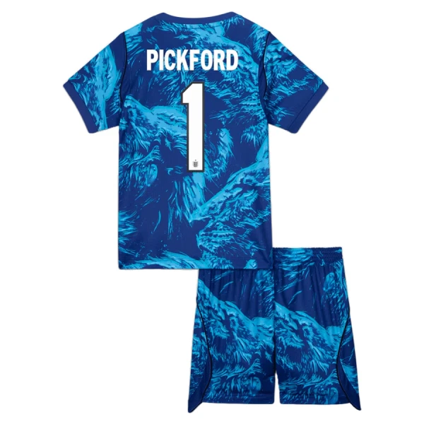 Completo calcio Portiere Inghilterra Pickford 1 Bambino Primo Mondiali 2026