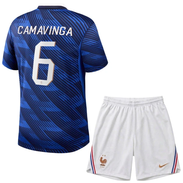 Completo calcio Francia Camavinga 6 Bambino Primo Mondiali 2026