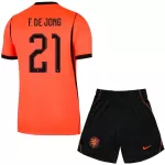 Completo calcio Paesi Bassi Frenkie de Jong 21 Bambino Primo Mondiali 2026