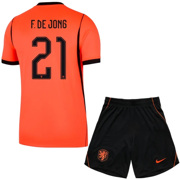 Completo calcio Paesi Bassi Frenkie de Jong 21 Bambino Primo Mondiali 2026