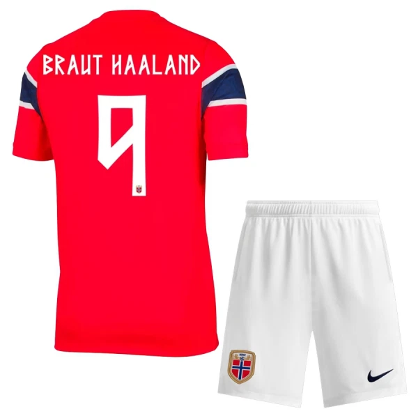 Completo calcio Norvegia Haaland 9 Bambino Primo Mondiali 2026 Completo calcio Norvegia Haaland 9 Bambino Primo Mondiali 2026