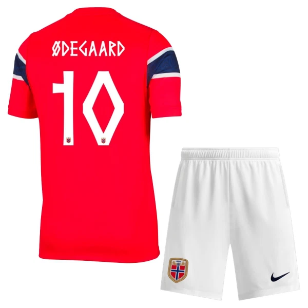 Completo calcio Norvegia Ødegaard 10 Bambino Primo Mondiali 2026 Completo calcio Norvegia Ødegaard 10 Bambino Primo Mondiali 2026