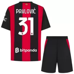Completo calcio AC Milan Pavlovic 31 Bambino Primo 2026-27 Completo calcio AC Milan Pavlovic 31 Bambino Primo 2026-27