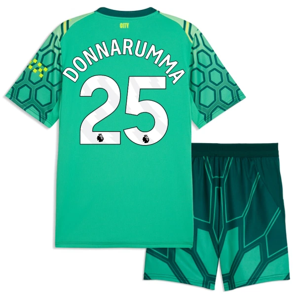 Completo calcio Portiere Manchester City Donnarumma 25 Bambino Primo 2026-27 Verde