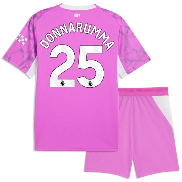 Completo calcio Portiere Manchester City Donnarumma 25 Bambino Secondo 2026-27 Rosa