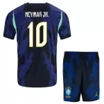 Completo calcio Brasile Neymar JR 10 Bambino Secondo Mondiali 2026