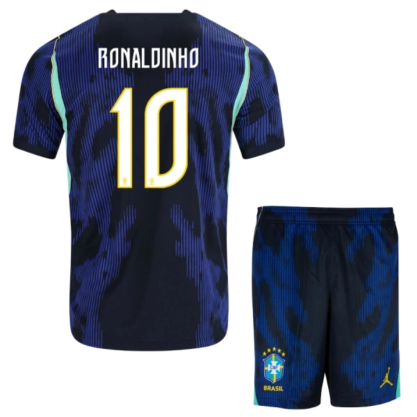 Completo calcio Brasile Ronaldinho 10 Bambino Secondo Mondiali 2026 Completo calcio Brasile Ronaldinho 10 Bambino Secondo Mondiali 2026